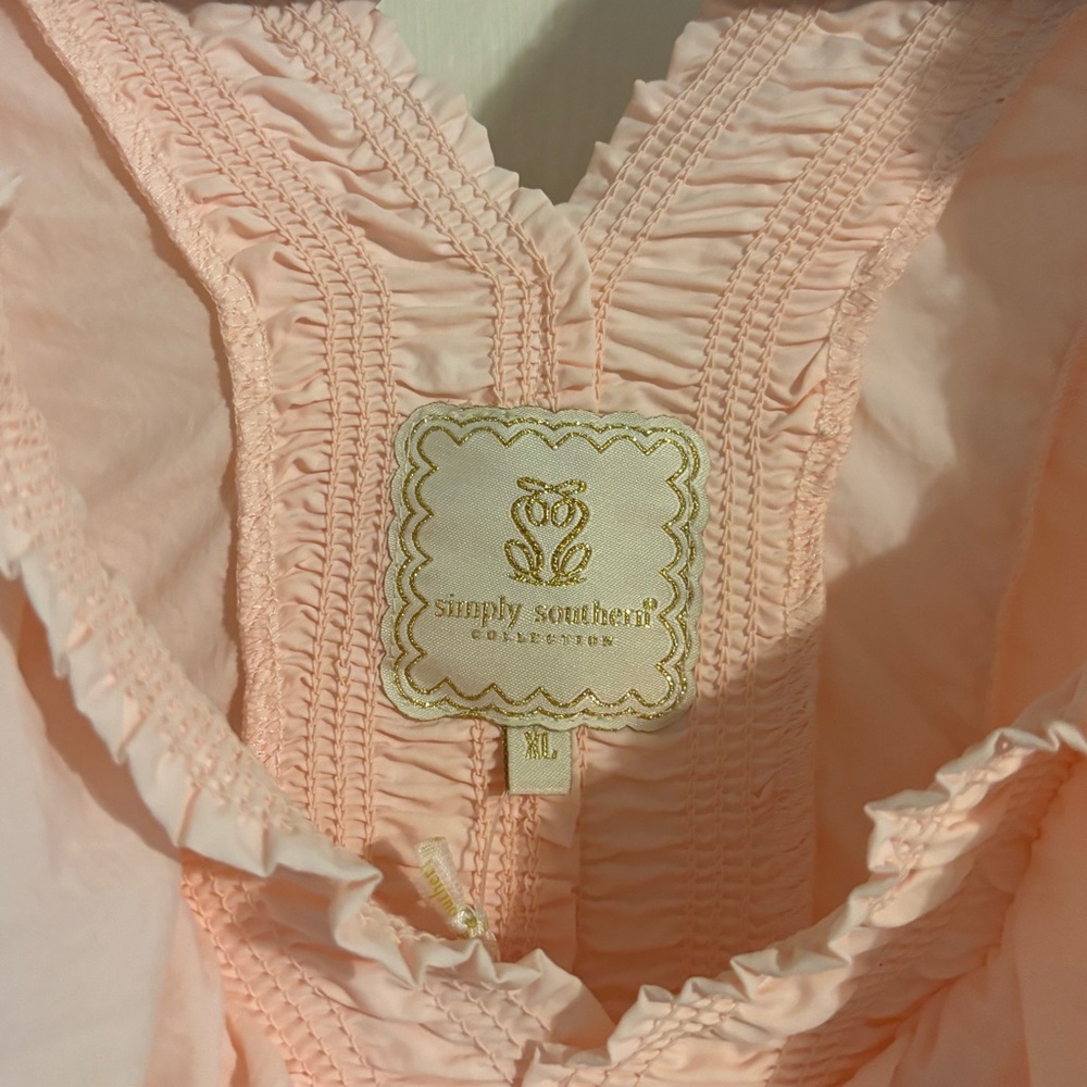 Simply Southern | Pale Pink Ruffled Tiered Dress | Size XL - Picture 2 of 7